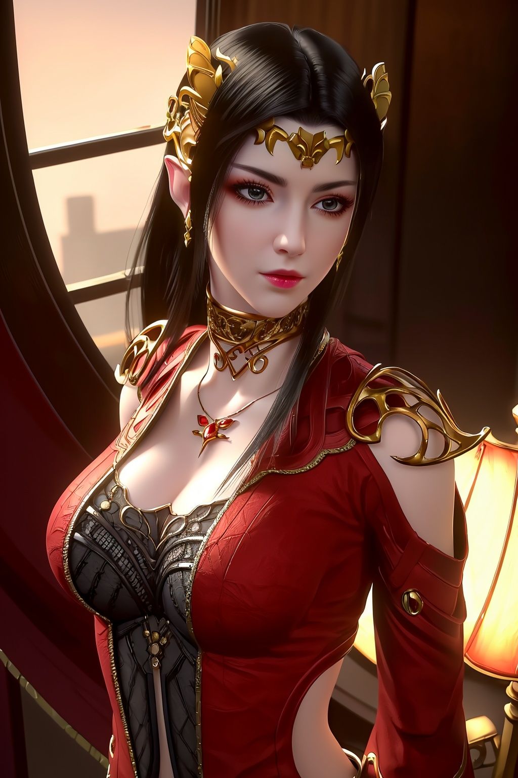 (8k, RAW photo, masterpiece:1.2),solo,(super realistic, photo-realistic:1.3), ultra-detailed, extremely detailed cg 8k wallpaper,hatching (texture),skin gloss,light persona,(crystalstexture skin:1.2), (extremely delicate and beautiful),1girl,bare shoulders,halterneck, chinese clothes, black_dress,,looking_at_viewer,( pov:1.2),arms behind back,(full shot), (breasts,medium_breasts),looking_at_viewer ,yf-hd, mds-hd