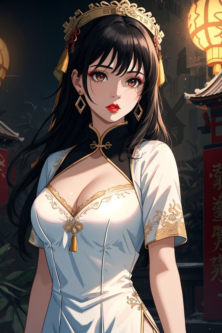 1girl,  black_hair,  breasts on Tensor.Art