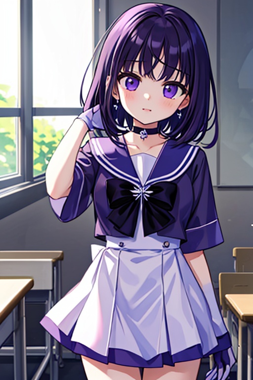 a 6-year-old Japanese girl,  ,  Generate a high-quality image of a 6-year-old Japanese schoolgirl in a classroom setting o...