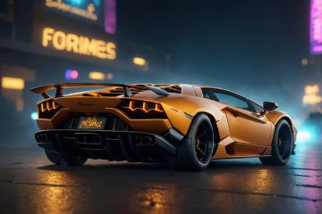 masterpiece, best quality, detailed, realistic, ((cyberpunk Lamborghini Hermes racing))\(\with beaming from the tailpipe and glowing tires\),BREAK,night,ground smoke, light up the surroundings,cinematic lighting,highly detailed, lumen render, 8k,bokeh