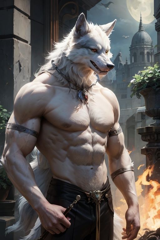 absurdres,absurdres,realistic,full_shot,<lora:werewolf:0.5>,werewolf,