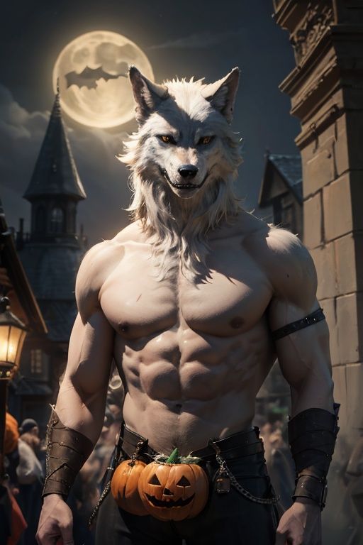 absurdres,absurdres,realistic,full_shot,<lora:werewolf:0.5>,werewolf,Halloween