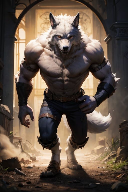 absurdres,absurdres,realistic,full_shot,<lora:werewolf:0.5>,werewolf,