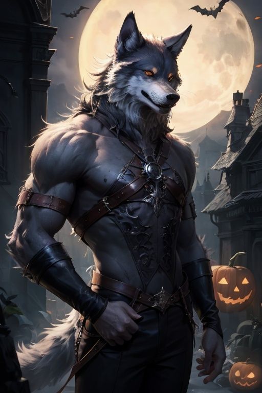 absurdres,absurdres,realistic,full_shot,<lora:werewolf:0.5>,werewolf,Halloween,sinister,