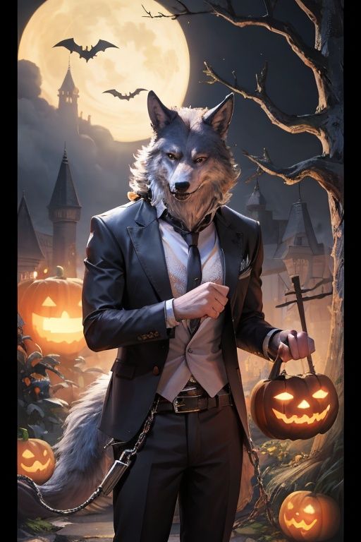 absurdres,absurdres,realistic,full_shot,<lora:werewolf:0.5>,werewolf,Halloween