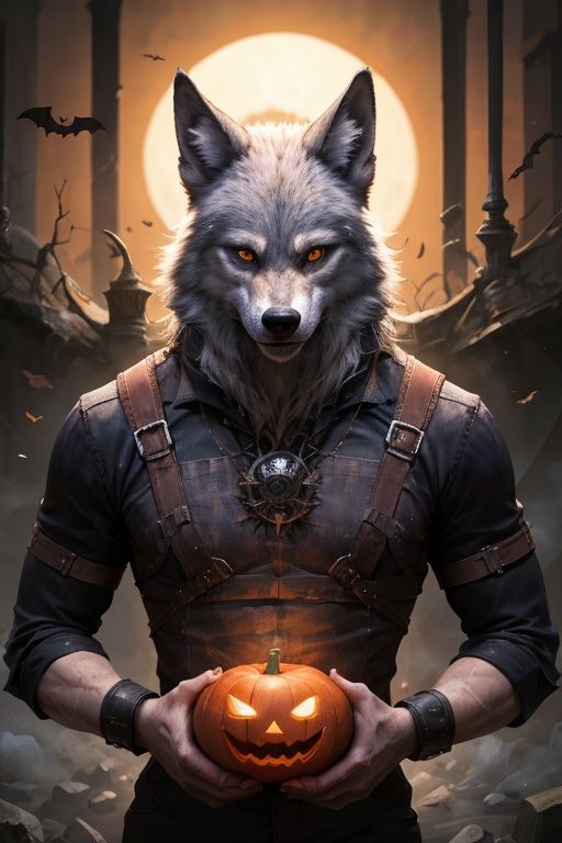 absurdres,absurdres,realistic,full_shot,<lora:werewolf:0.5>,werewolf,Halloween,sinister,