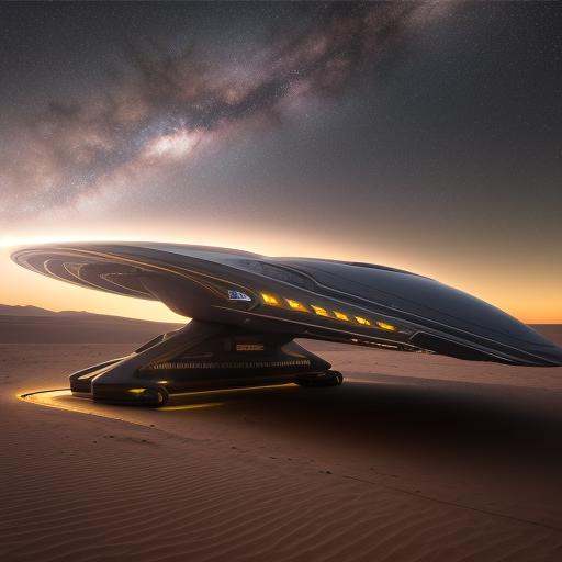 hyper realistic art,  long cyberpunk starship landing in the desert,  photorealistic on Tensor.Art