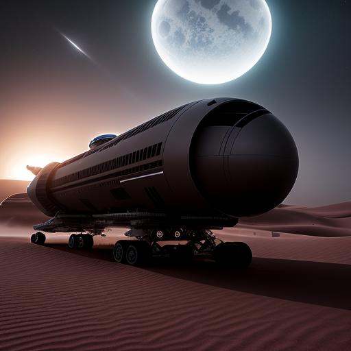 fantasy art,  spaceship landed,  two big engines on Tensor.Art