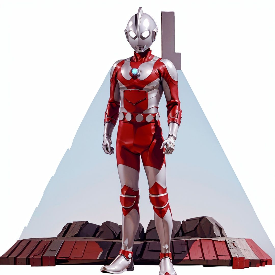 mecha,belt,white bodysuit,white gloves,legwear,gloves,boots,logo,cover,mask,plugsuit,gem,bodysuit,red pattern on body,white tight-fitting,white footwear,helmet,leather suit,ultraman,latex,(masterpiece:1.3), (the best quality:1.2), (super fine illustrations:1.2), (Masterpiece), high quality, high detail, ((white background:1.2)), looking at viewer, (SOLO:1.4), outline, , simple background