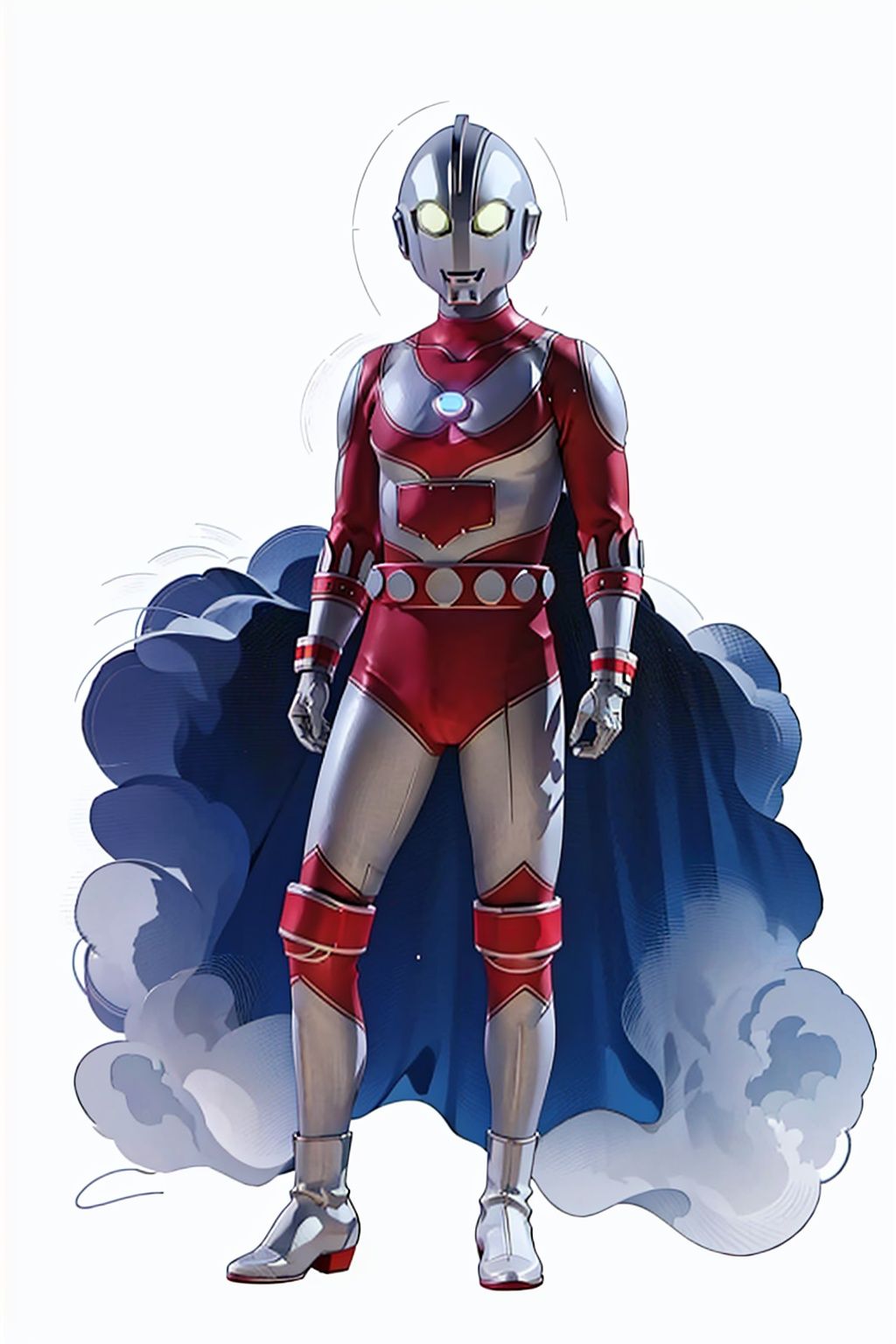 mecha,belt,white bodysuit,white gloves,legwear,gloves,boots,logo,cover,mask,plugsuit,gem,bodysuit,red pattern on body,white tight-fitting,white footwear,helmet,leather suit,ultraman,latex,(masterpiece:1.3), (the best quality:1.2), (super fine illustrations:1.2), (Masterpiece), high quality, high detail, ((white background:1.2)), looking at viewer, (SOLO:1.4), outline, , simple background
