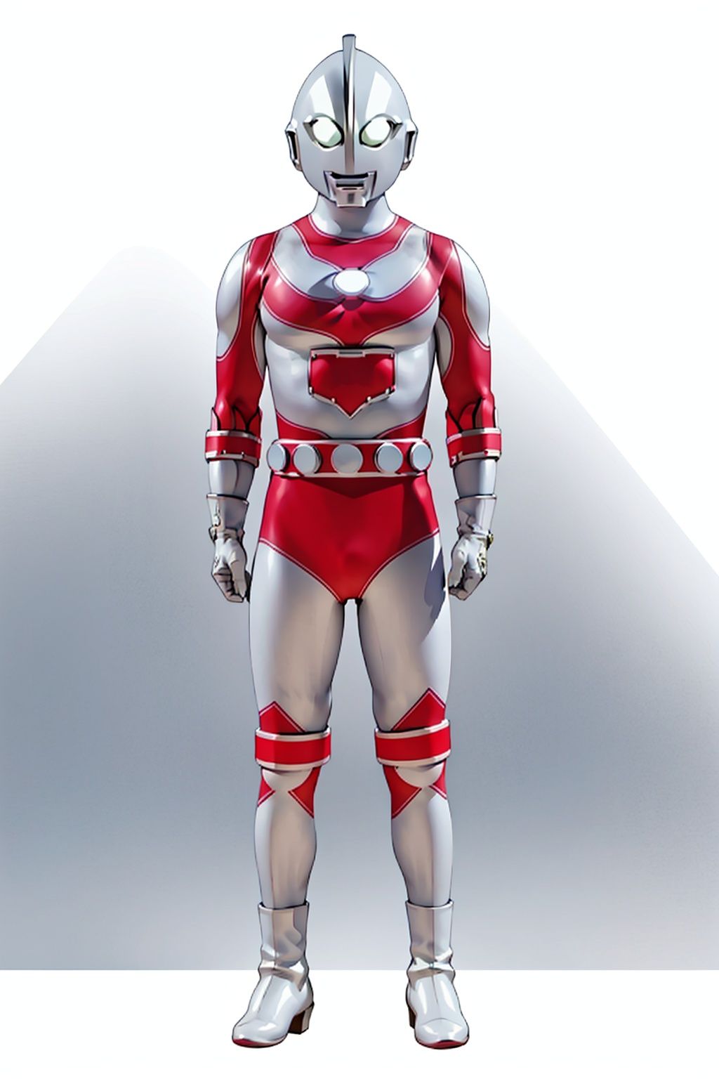mecha,belt,white bodysuit,white gloves,legwear,gloves,boots,logo,cover,mask,plugsuit,gem,bodysuit,red pattern on body,white tight-fitting,white footwear,helmet,leather suit,ultraman,latex,(masterpiece:1.3), (the best quality:1.2), (super fine illustrations:1.2), (Masterpiece), high quality, high detail, ((white background:1.2)), looking at viewer, (SOLO:1.4), outline, , simple background