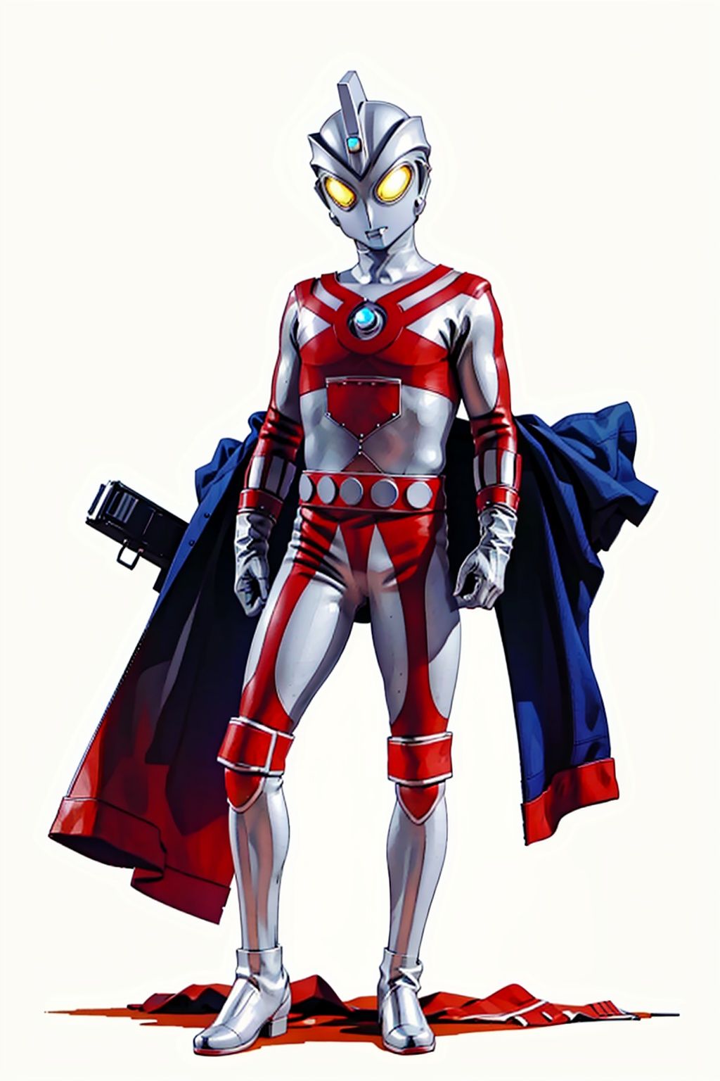 mecha,belt,white bodysuit,white gloves,legwear,gloves,boots,logo,cover,mask,plugsuit,gem,bodysuit,red pattern on body,white tight-fitting,white footwear,helmet,leather suit,ultraman,latex,(masterpiece:1.3), (the best quality:1.2), (super fine illustrations:1.2), (Masterpiece), high quality, high detail, ((white background:1.2)), looking at viewer, (SOLO:1.4), outline, , simple background