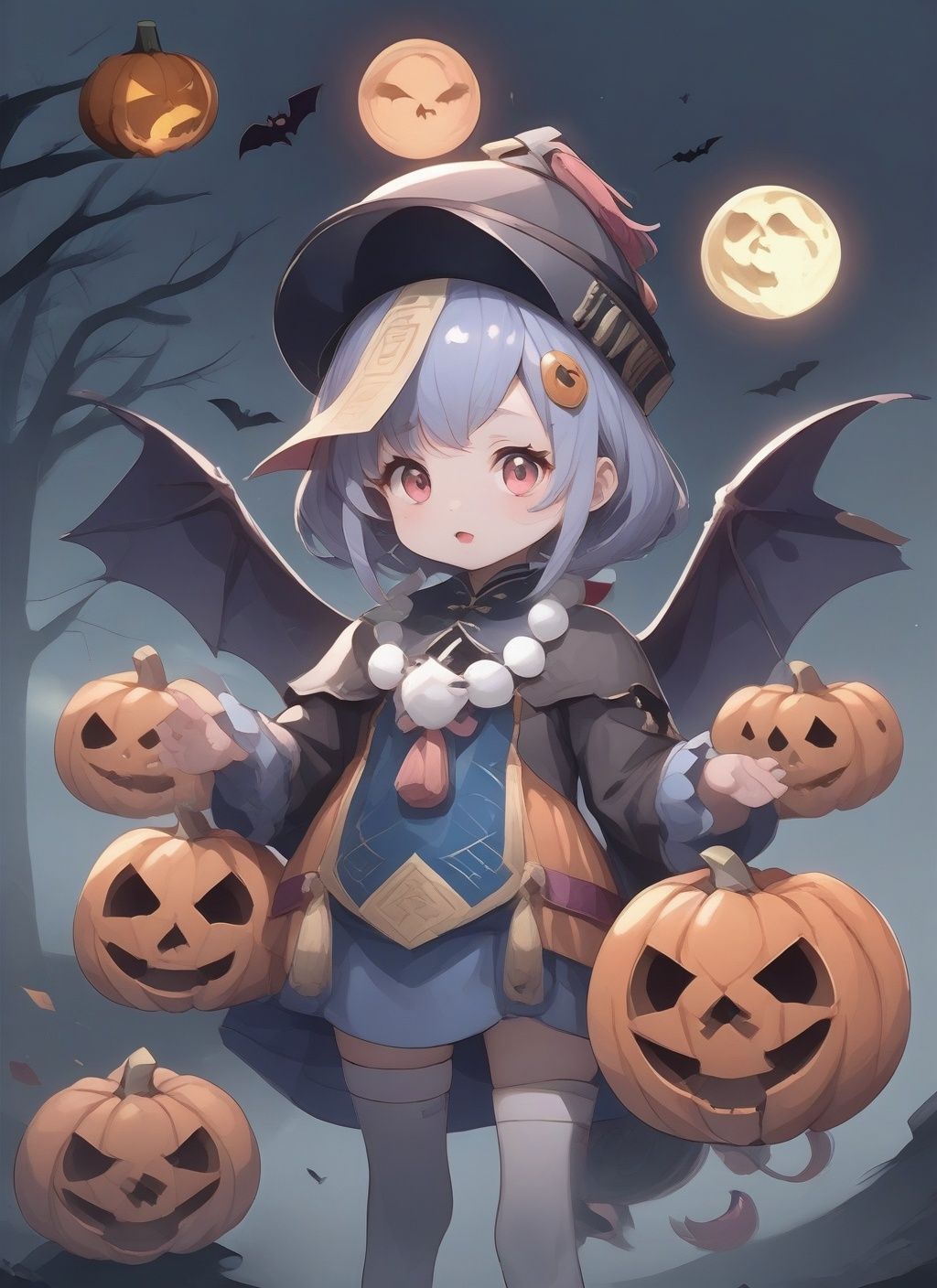 qiqi,halloween,(masterpiece, best quality:1.2), <lora:qiqihalloween:1>