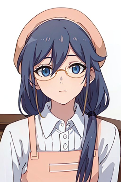(masterpiece:1.3),(the best quality:1.2),(super fine illustrations:1.2),(Masterpiece),high quality,high detail,(white background:1.2),looking at viewer,(SOLO:1.4),outline,simple background,<lora:符华-主妇:0.8>, apron,glasses,fu hua,low twintails,eyelashes,tied hair,very long hair,grey hair,white shirt,under-rim eyewear,semi-rimless eyewear,blue eyes,hair between eyes,hat,collared shirt,