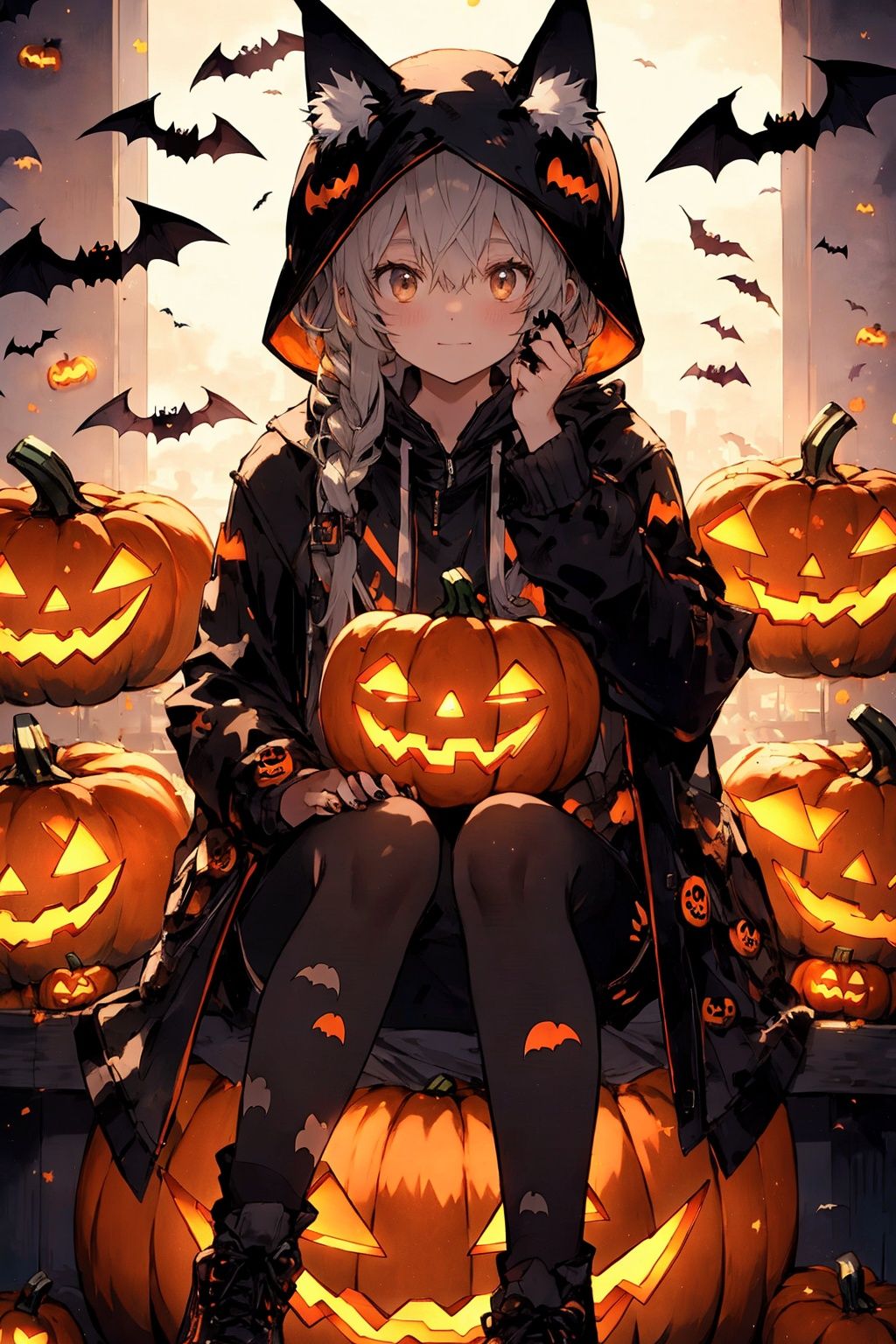  bat,halloween,jack-o'-lantern,ghost