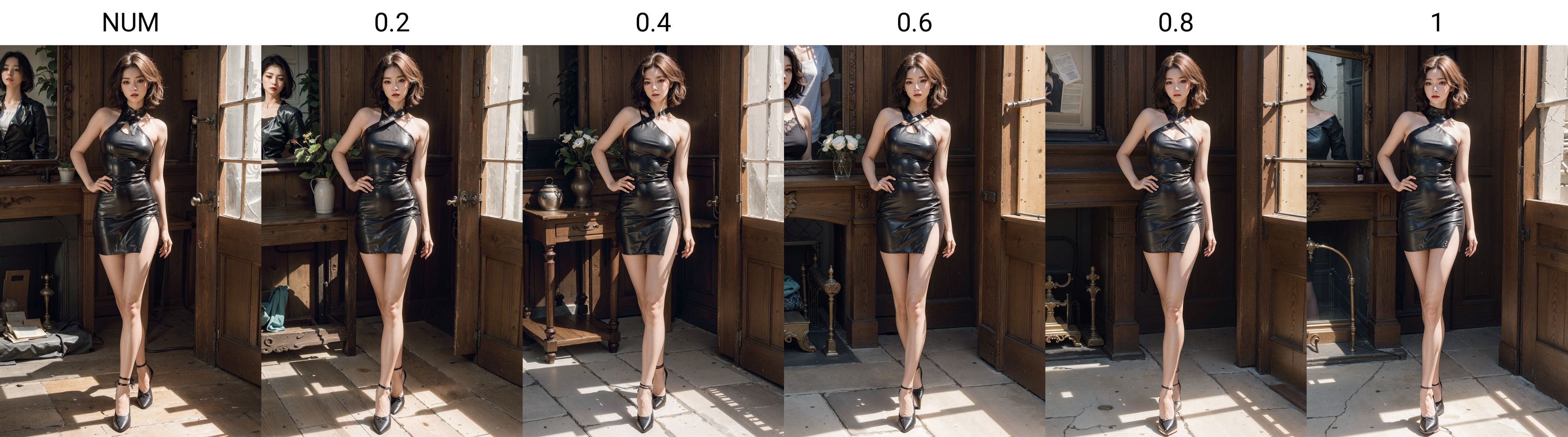 <lora:qstj:NUM>realistic，Masterpiece，ultrahighres,(photorealistic:1.4),the Perfect Face，full body,（Long legs），Sexy young woman，fantasy，16K,Shoulder length short hair，leather skirt，Half drag clothes