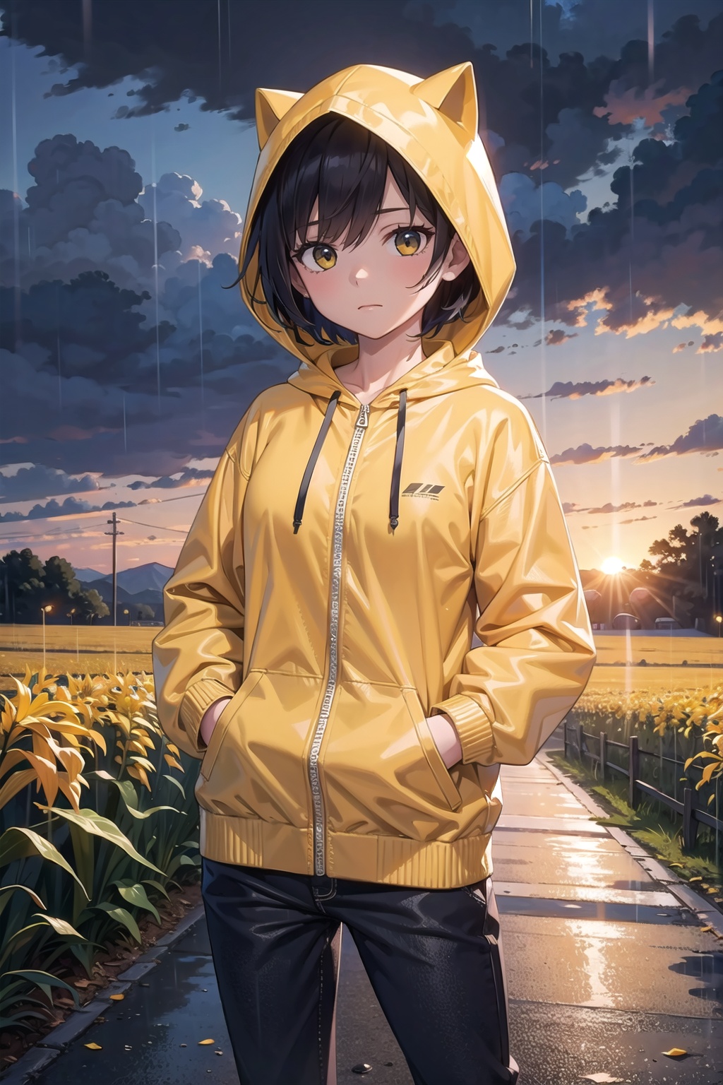 (masterpiece),  1girl,  hands in pockets on Tensor.Art