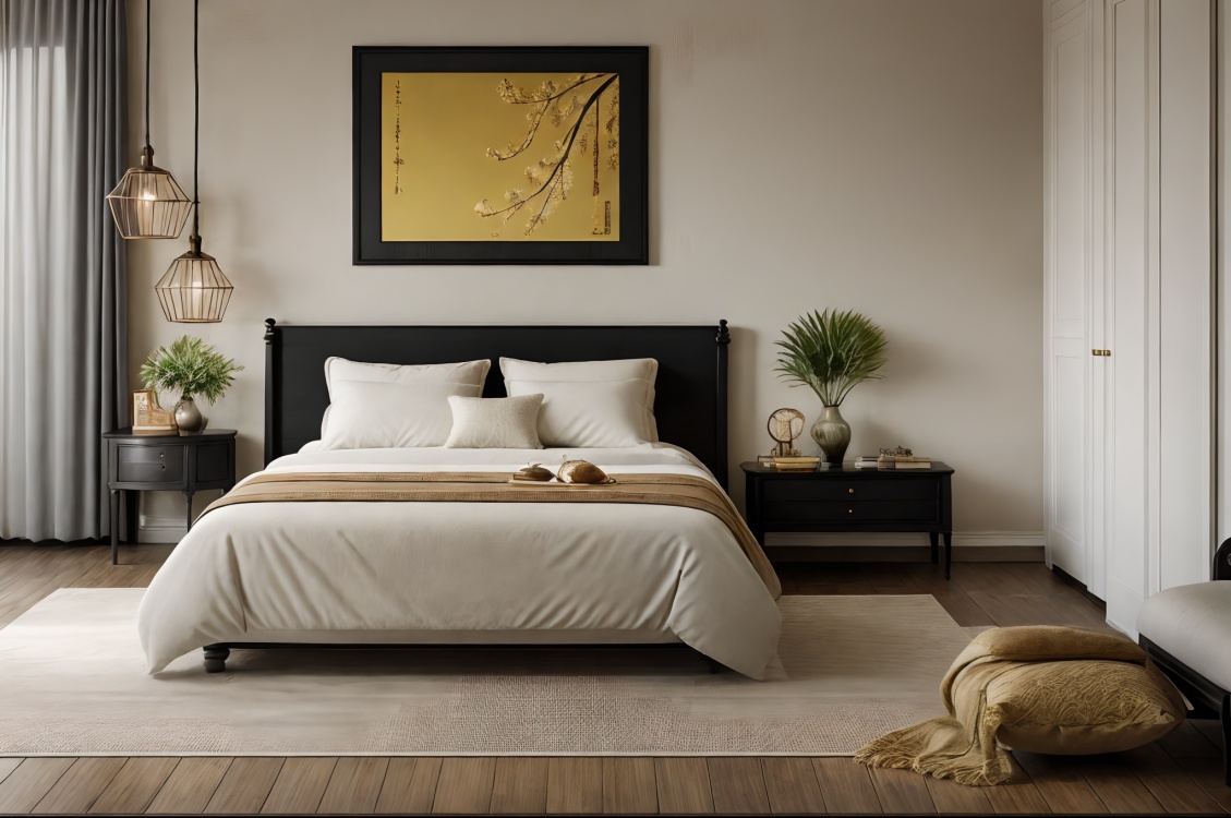 Indochine Bedroom interior from Architech1904 by Architech1904 on Tensor.Art