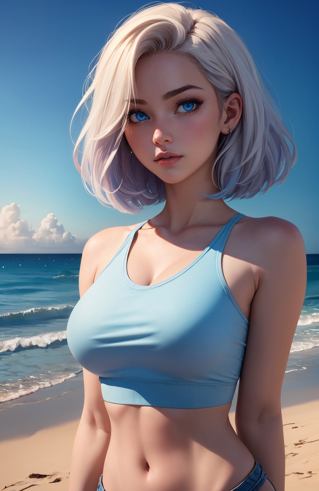 1girl,  beautiful face,  large_breasts on Tensor.Art