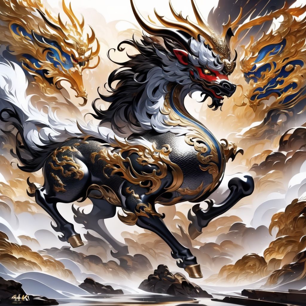 (best quality,4k,8k,highres,masterpiece:1.2),extreme detailed,qilin,<lora:qilin:1>,<lora:GameIconResearch_xiaojingling_Lora:0.5>,