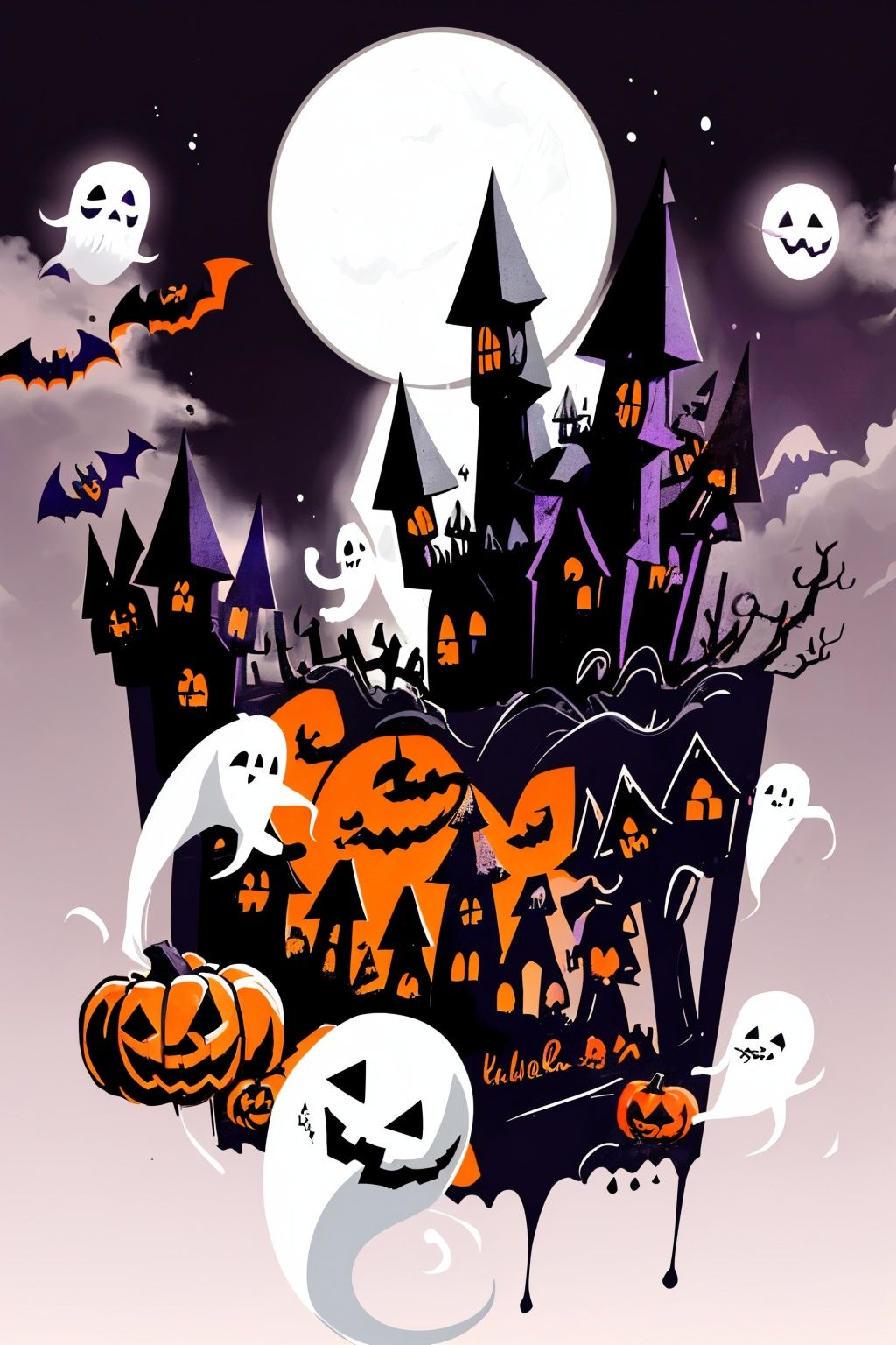  yueyue,((masterpiece:1)),(((best quality))),illustration,extremely detailed 8k wallpaper,colorful, 1girl,white hair,red eyes,shining eyes, (ghost) beautiful and detailed cloudy sky,castle,bat (animal),(halloween:1.1),full red moon,Beautiful and detailed black,(jack-o'-lantern:0.8) (Abstract Art:1.35),(flat color:1.3),(high contrast:1.3),happy halloween,(candy:1.2) , wansheng, （Pumpkin mask：1.4）