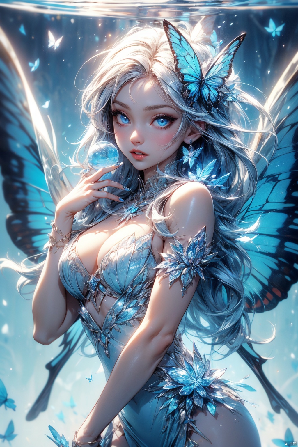 Frost Goddess,  Frozen fluid,  Ice World on Tensor.Art