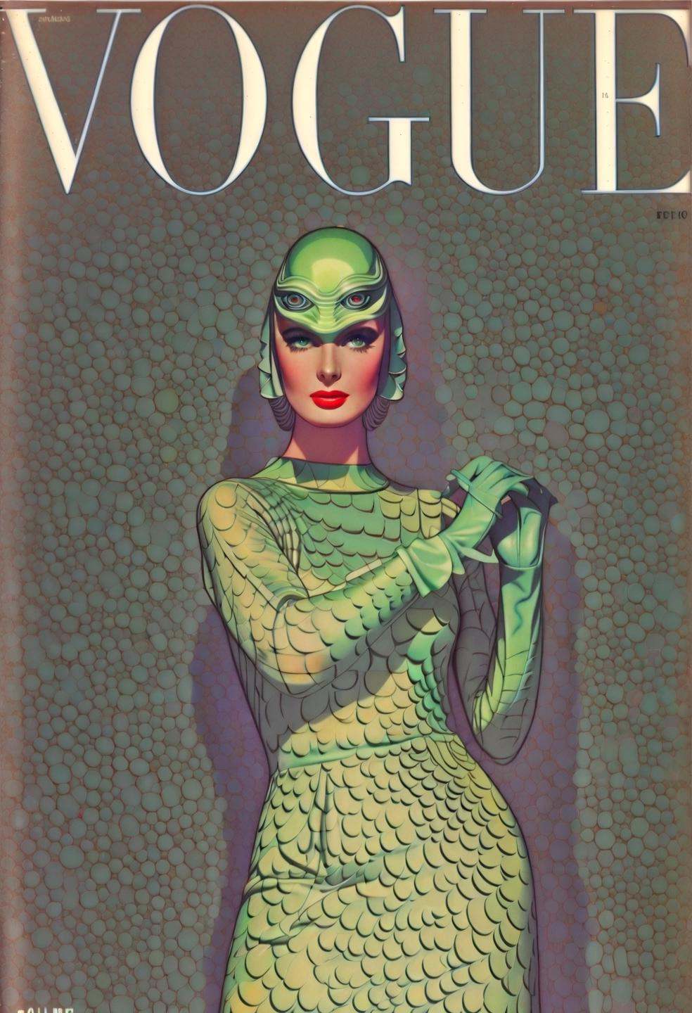 vogue fashion magazine cover retro,  s on Tensor.Art