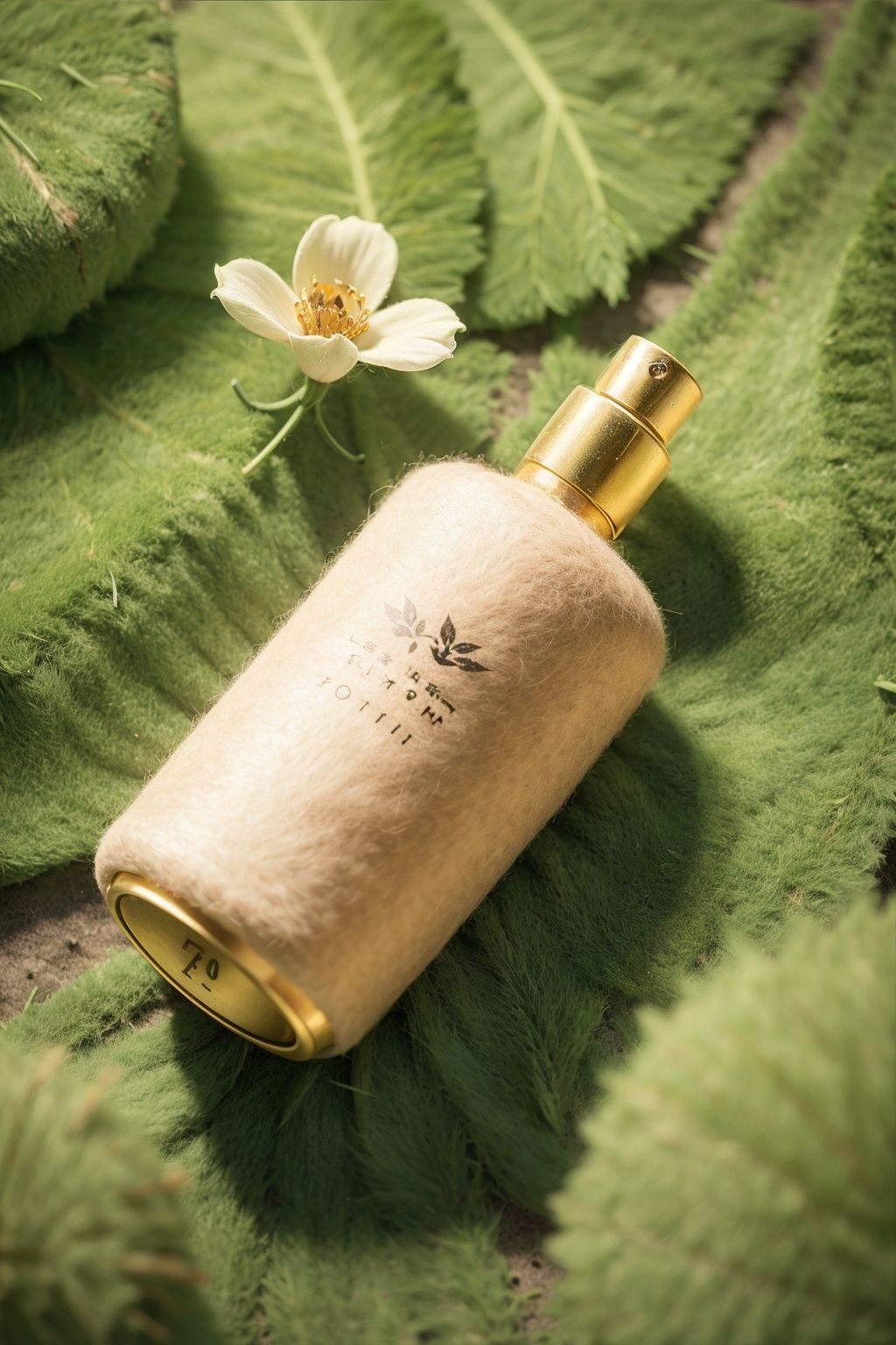 perfume bottle,best quality,(flower:1.2),highly detailed,(grass:1.1),lovely,(solo:1.1),<lora:yangmaozhan_20231007230852-000014:0.8>,wool felt texture,