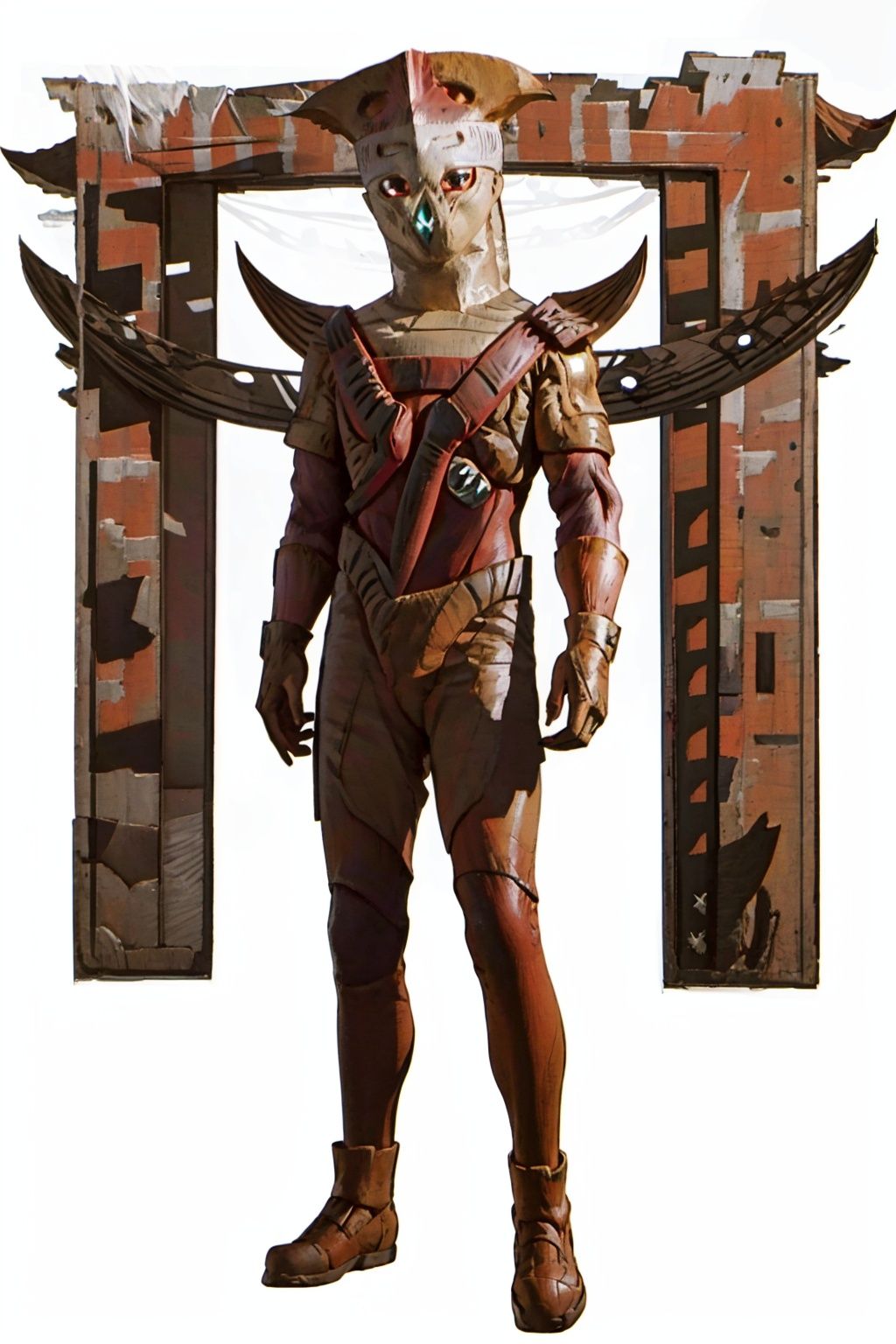 (masterpiece:1.3), (the best quality:1.2), (super fine illustrations:1.2), (Masterpiece), high quality, high detail,((white background:1.2)), looking at viewer, (SOLO:1.4),outline,,simple background,monster,breastplate,shoulder armor,cover,mask,helmet,spikes,armor,horns,logo