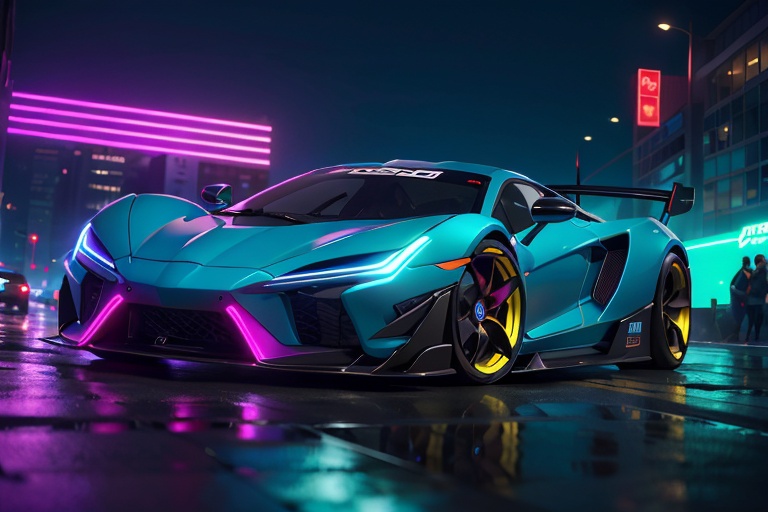 (digital artwork),  EV Super car,  wide body kit on Tensor.Art