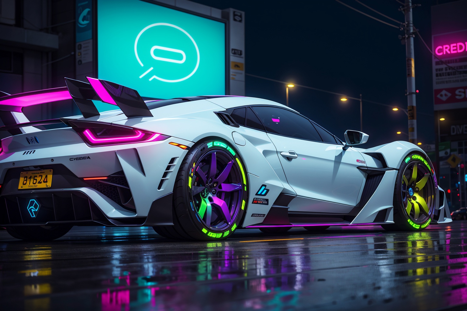 (digital artwork),  EV Super car,  wide body kit on Tensor.Art