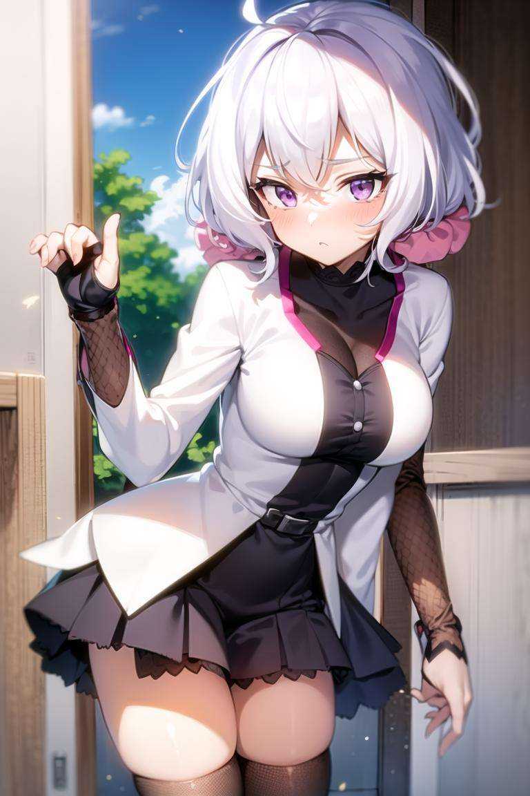 1girl,  white hair,  purple eyes on Tensor.Art