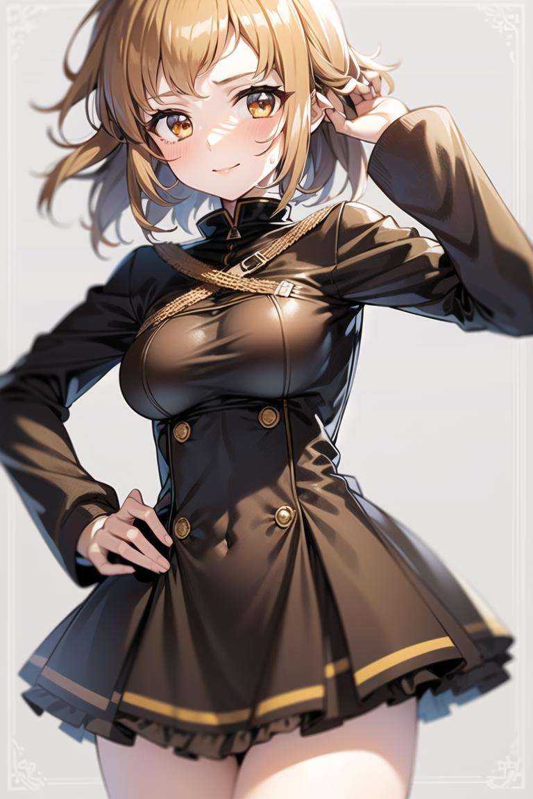 1girl,  light brown hair,  orange eyes on Tensor.Art