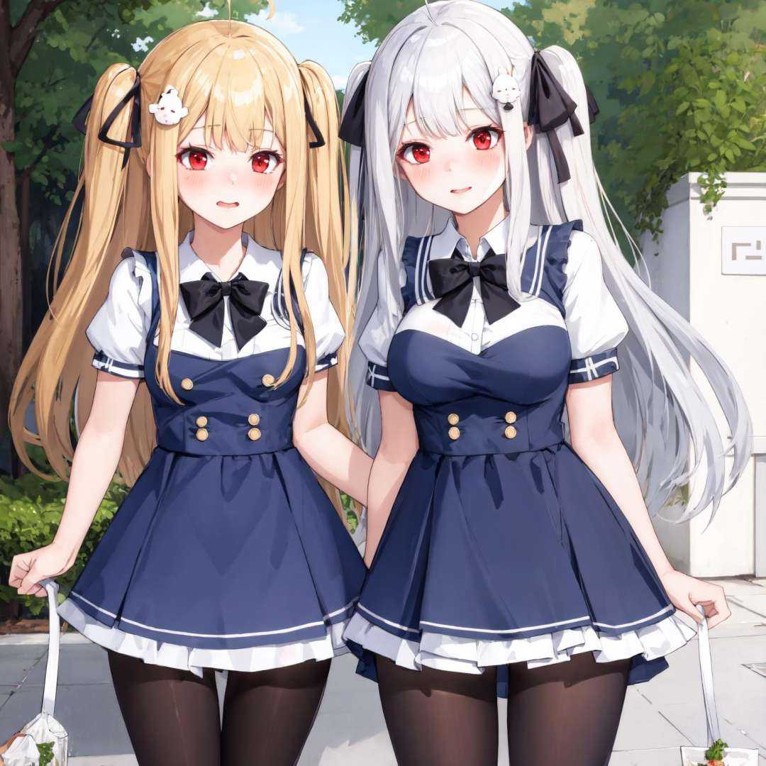 2girls,  outdoors,  cityscape on Tensor.Art