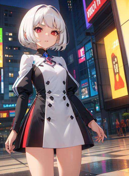 1girl,  white hair,  bob cut on Tensor.Art