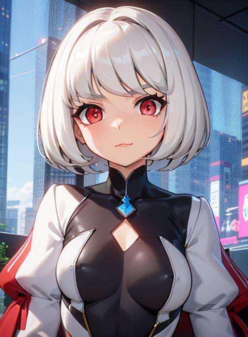 1girl,  white hair,  bob cut on Tensor.Art