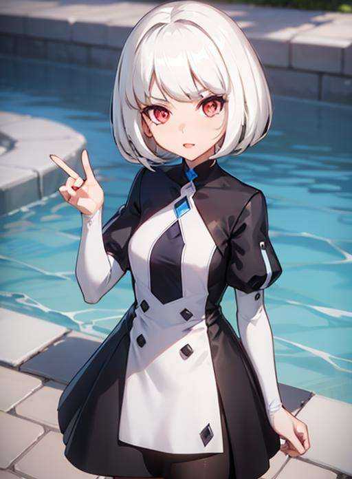 1girl,  white hair,  bob cut on Tensor.Art