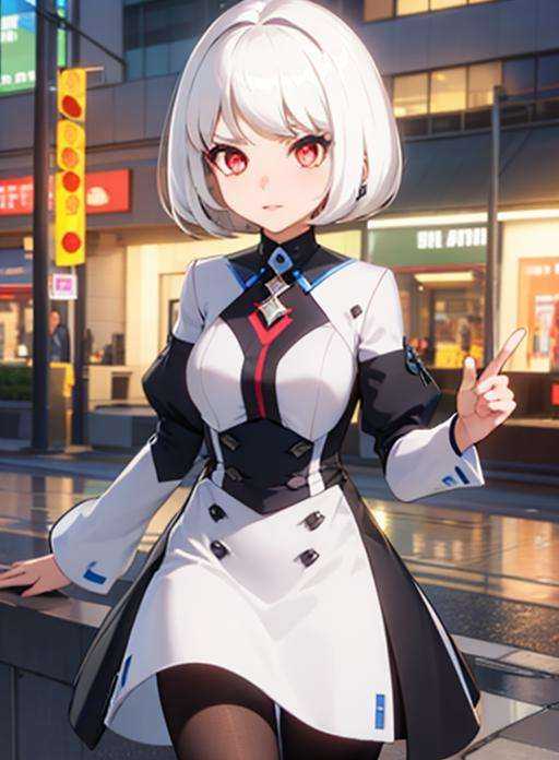 1girl,  white hair,  bob cut on Tensor.Art