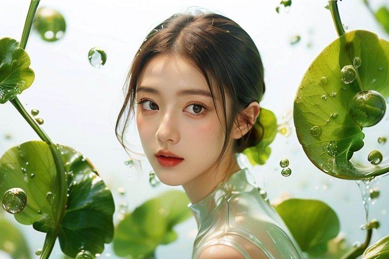 stars in the eyes,  upper_body,  There are many scattered luminous petals by 寥无事 on Tensor.Art