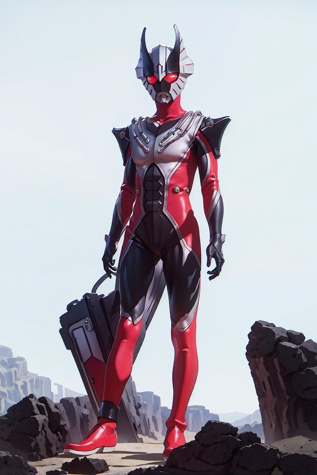 (masterpiece:1.3), (the best quality:1.2), (super fine illustrations:1.2), (Masterpiece), high quality, high detail,((white background:1.2)), looking at viewer, (SOLO:1.4),outline,,simple background,breastplate, pauldrons, shoulder armor, armor,armor,helmet,red footwear,red tight-fitting,silver pattern on body,black pattern on body,bodysuit,gem,plugsuit,mask,cover,logo,boots,gloves,red legwear,black gloves,red bodysuit,leather suit,latex,
