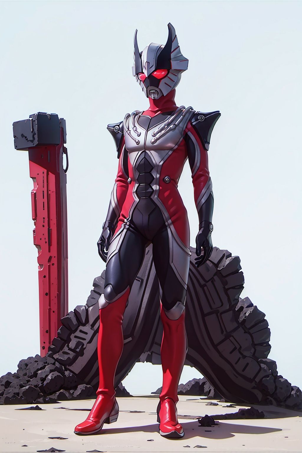  (masterpiece:1.3), (the best quality:1.2), (super fine illustrations:1.2), (Masterpiece), high quality, high detail,((white background:1.2)), looking at viewer, (SOLO:1.4),outline,,simple background,breastplate, pauldrons, shoulder armor, armor,armor,helmet,red footwear,red tight-fitting,silver pattern on body,black pattern on body,bodysuit,gem,plugsuit,mask,cover,logo,boots,gloves,red legwear,black gloves,red bodysuit,leather suit,latex,