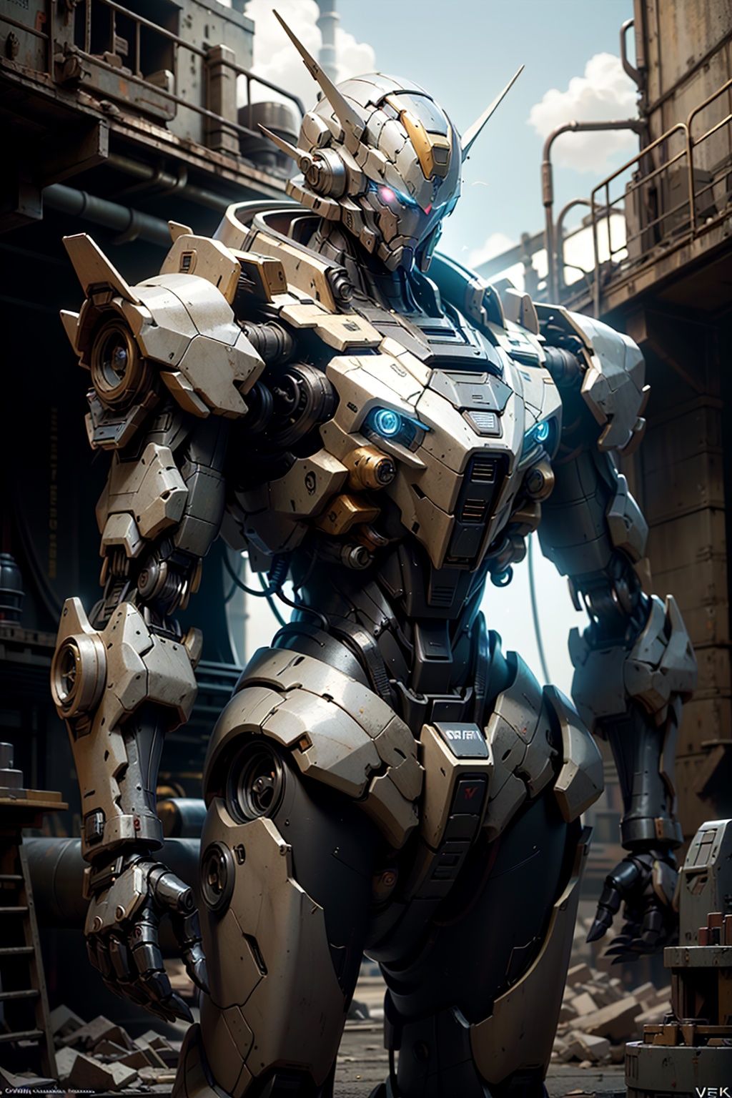 Gundam,  solo,  robot eyes on Tensor.Art