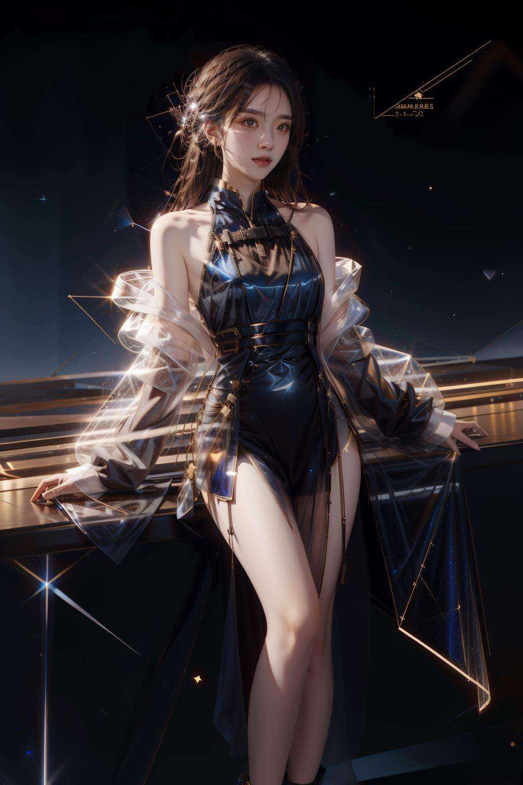 1girl, constellation, see-through, <lora:constellation:1>, <lora:easttechwear:0.5>, easttechwear