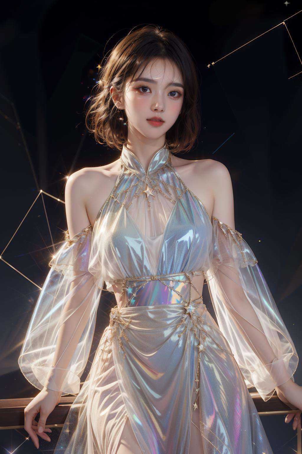 1girl, constellation, see-through, <lora:constellation:0.7>,  <lora:liuli3-000005_0.5_EXCEPTFACE+liuli2_0.3:0.7>, iridescence