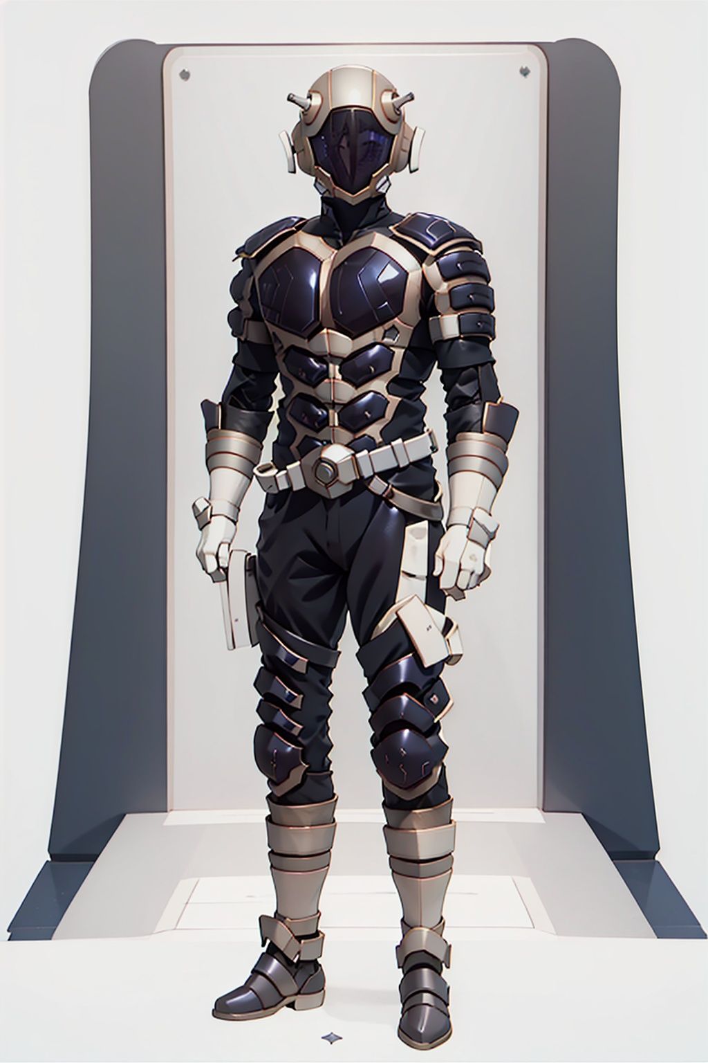(masterpiece:1.3), (the best quality:1.2), (super fine illustrations:1.2), (Masterpiece), high quality, high detail,((white background:1.2)), looking at viewer, (SOLO:1.4),outline,,simple background,full armor, boots, gauntlets,helmet,mask,cover,gauntlets,shoulder armor,armor,breastplate,robot,mecha, white gloves