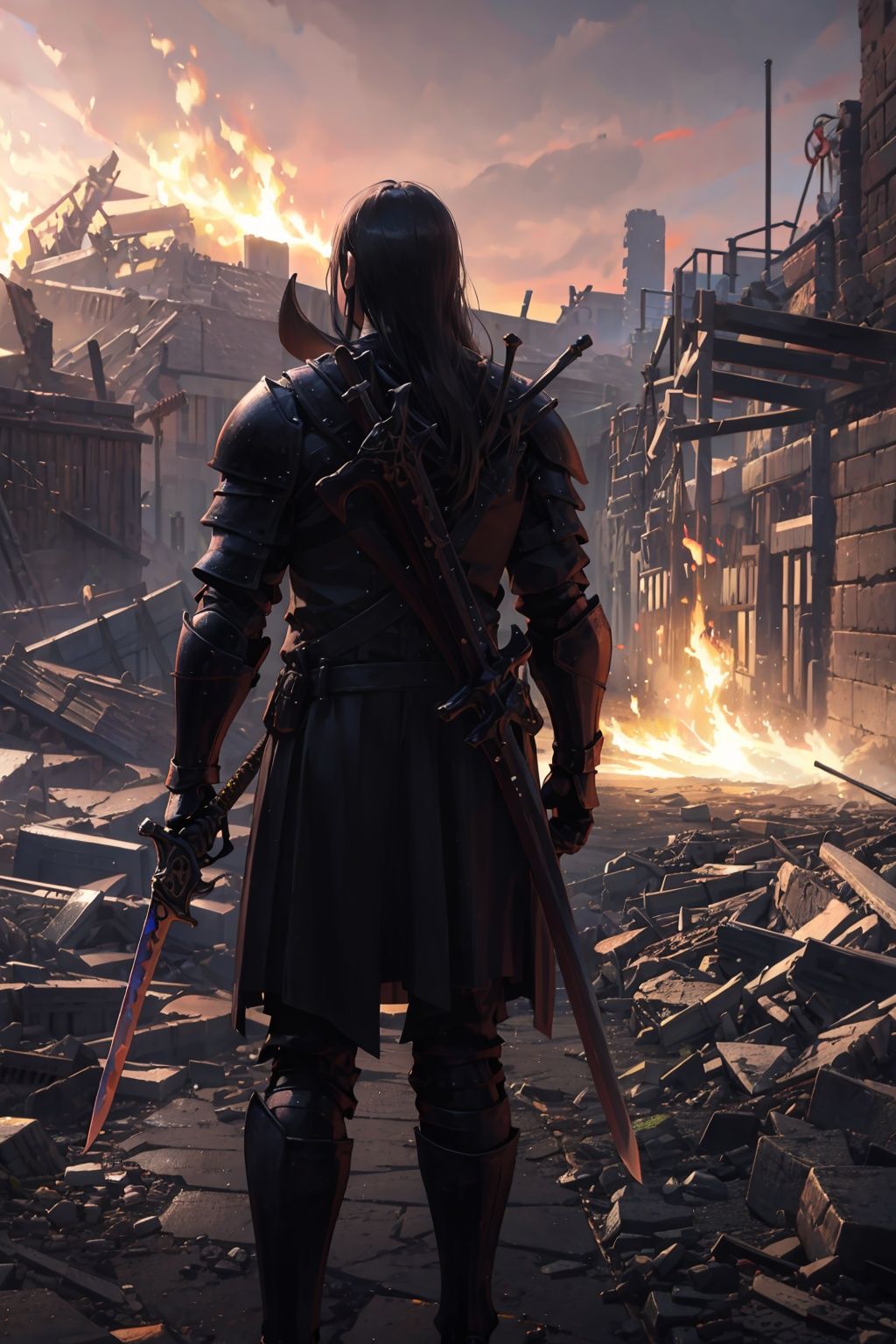  (best quality, masterpiece),perfect artwork, a photo of a large, detailed ruined modern city, shadow play, 8k, highly detailed, high resolution,

NYLostRuins, weapon, sword, fire, multiple boys, holding weapon, holding, armor, outdoors, holding sword, from behind, standing, scenery, long hair, weapon on back, shield, multiple others