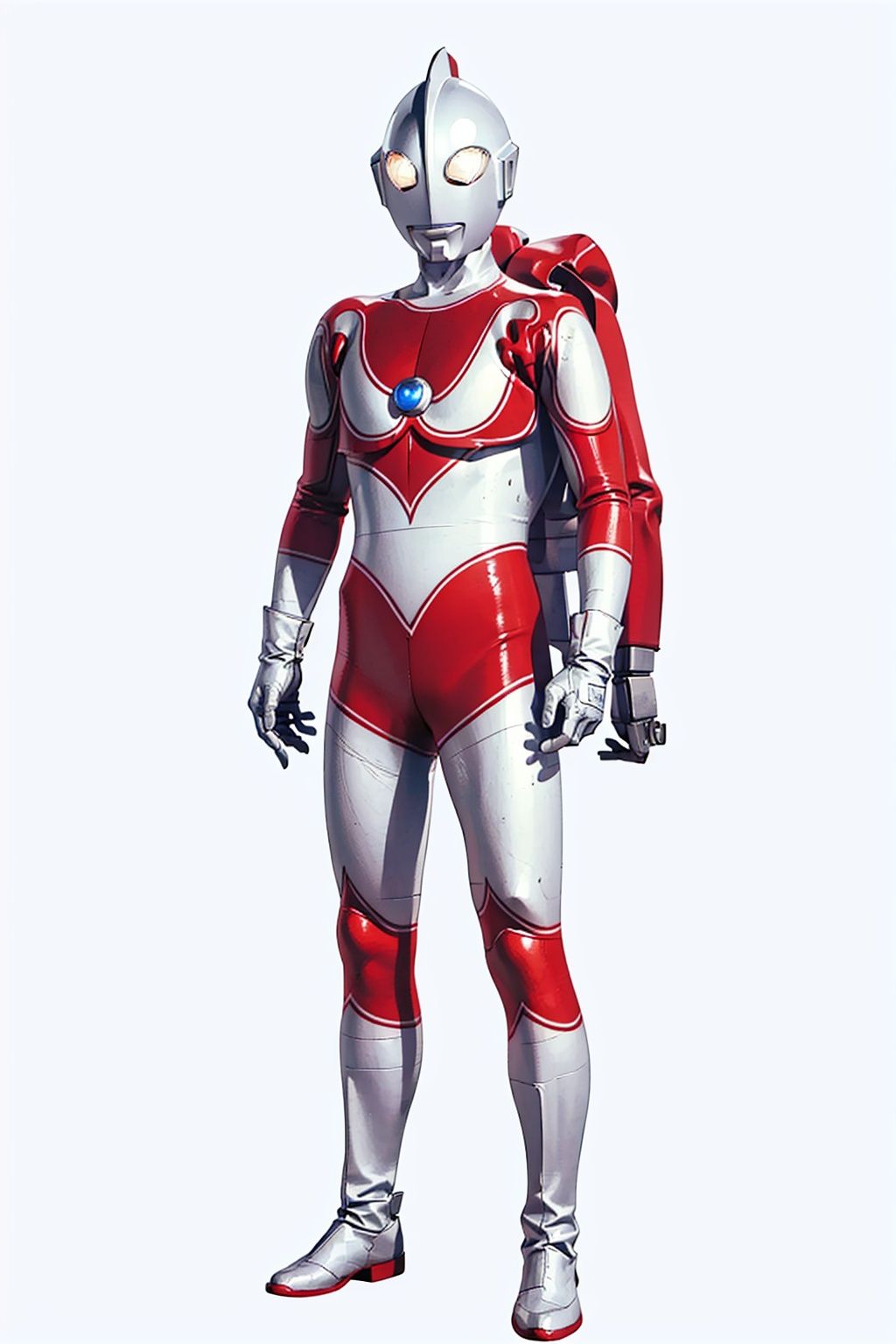  (masterpiece:1.3), (the best quality:1.2), (super fine illustrations:1.2), (Masterpiece), high quality, high detail,((white background:1.2)), looking at viewer, (SOLO:1.4),outline,,simple background,white bodysuit,white gloves,legwear,gloves,boots,logo,cover,mask,plugsuit,gem,bodysuit,red pattern on body,white tight-fitting,white footwear,helmet,leather suit,ultraman,latex