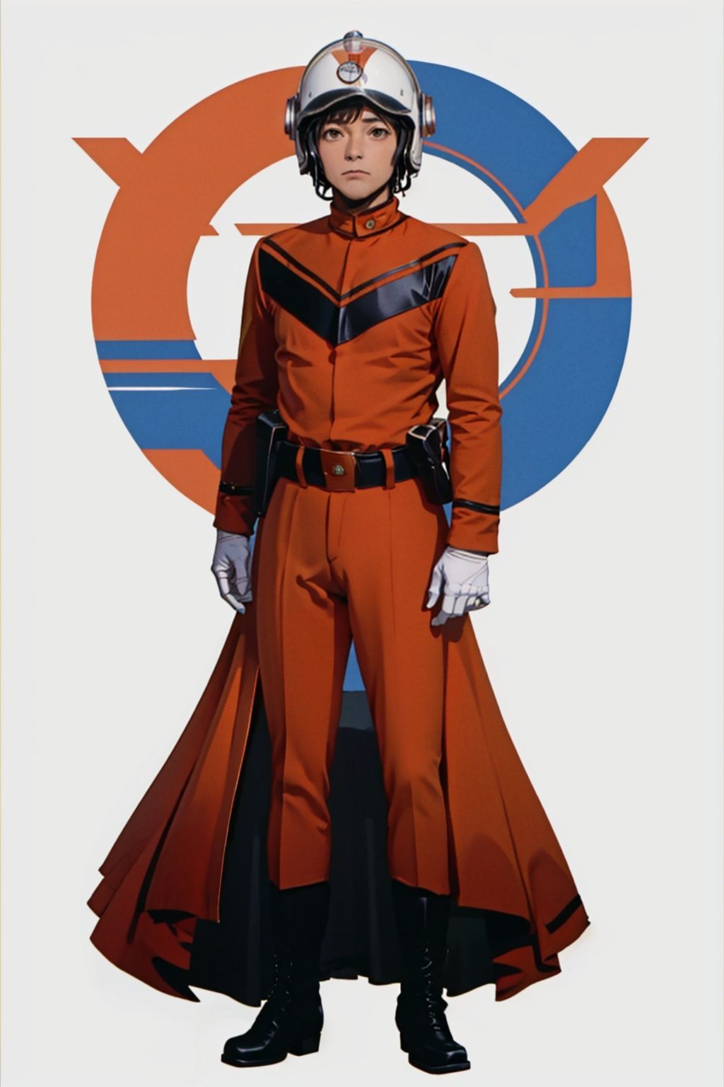  (masterpiece:1.3), (the best quality:1.2), (super fine illustrations:1.2), (Masterpiece), high quality, high detail,((white background:1.2)), looking at viewer, (SOLO:1.4),outline,,simple background,collar, choker,belt,boots,emblem,military uniform,logo,pants,armor,uniform,bodysuit,choker,belt pouch, jacket, collar, helmet, gloves, fingerless gloves, belt, logo