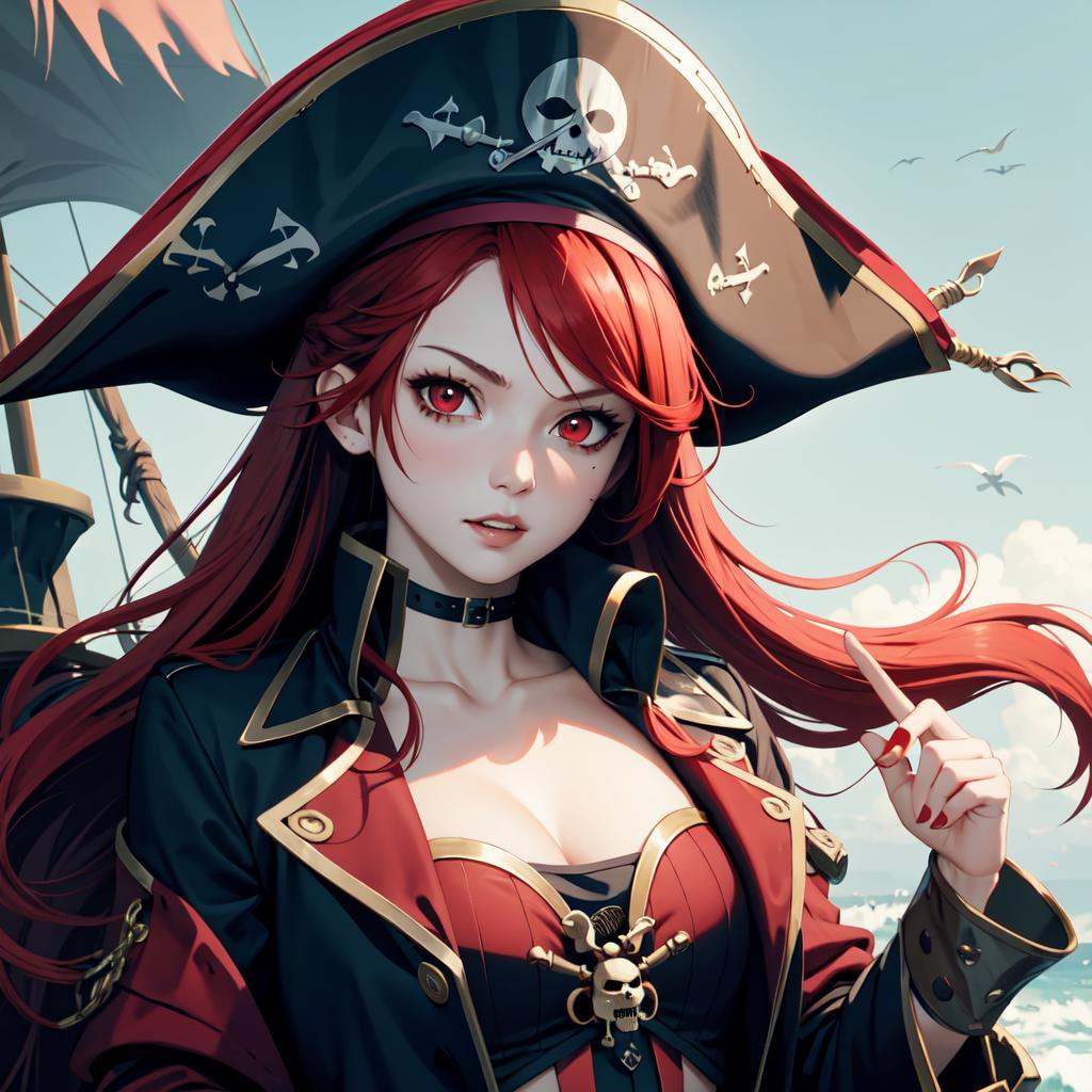 1girl,  red hair,  red eyes on Tensor.Art