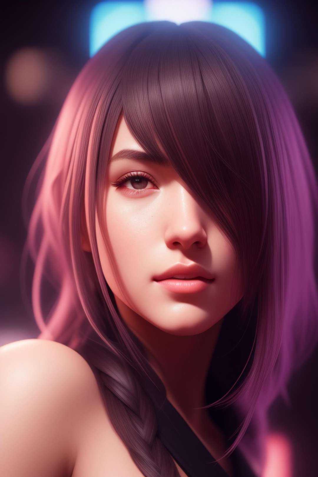 Centre close-up detail portrait of a beautiful girl,  (((nsfw))),  Matte painting on Tensor.Art